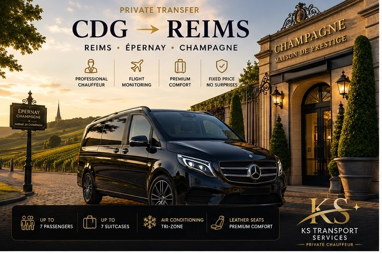 Private chauffeur CDG → Reims