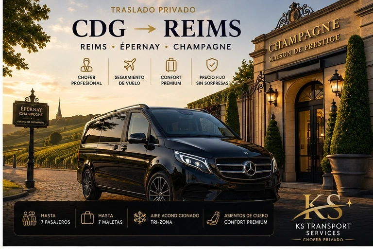 Chófer privado CDG → Reims