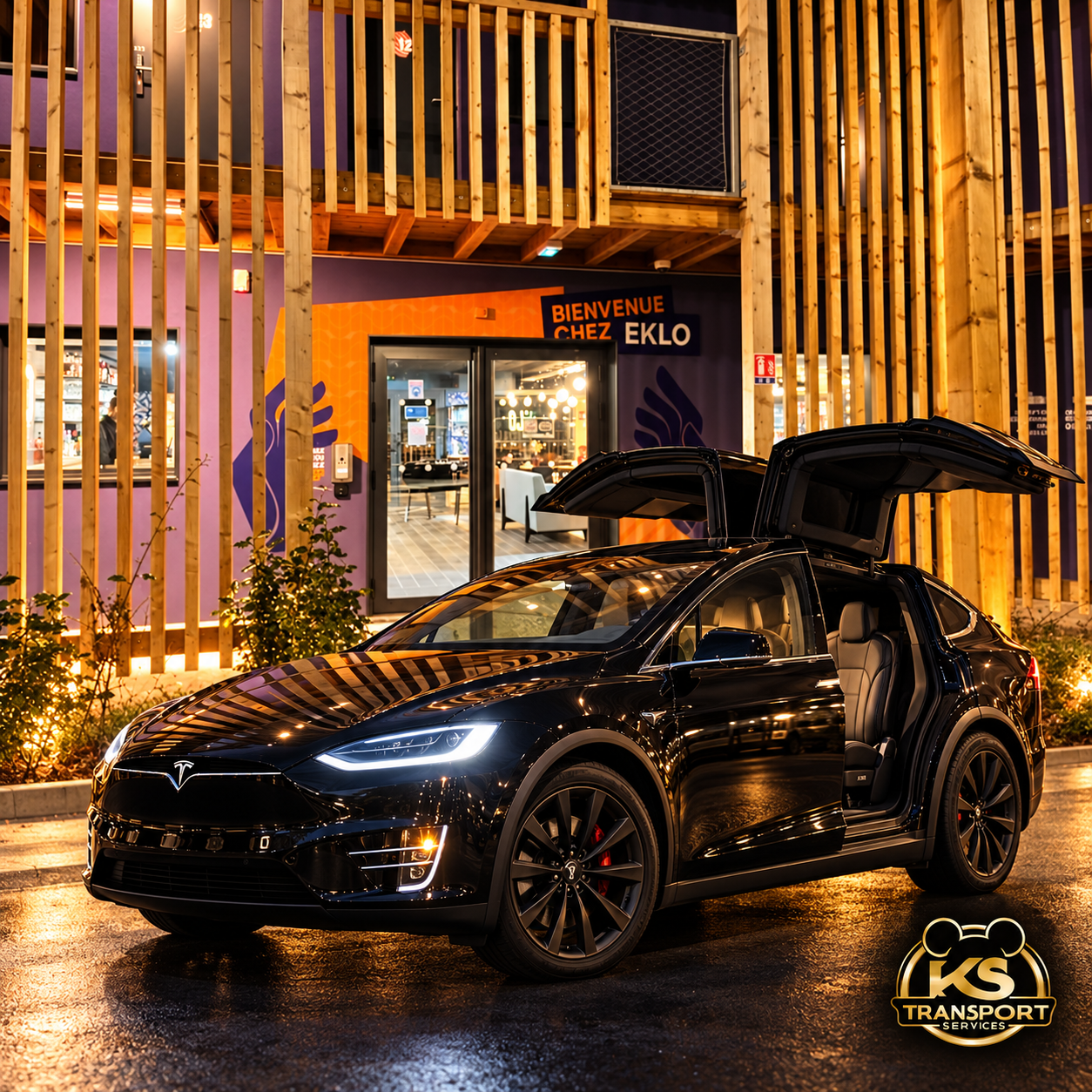 Transfer from CDG to Eklo Marne-la-Vallée with a KS Transport Services Tesla Model X