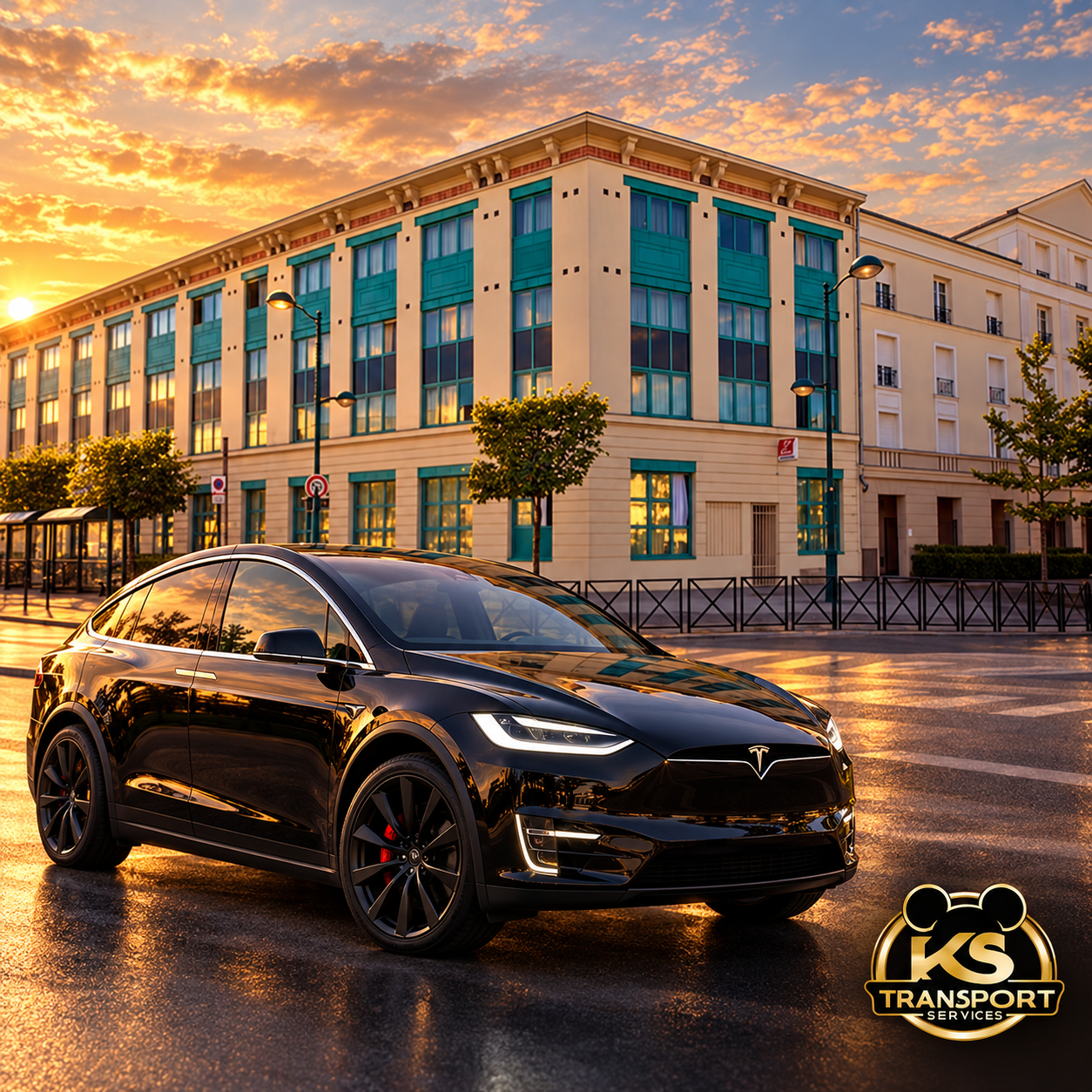 Transfer from CDG to Séjours & Affaires Serris Rive Gauche with a KS Transport Services Tesla Model X